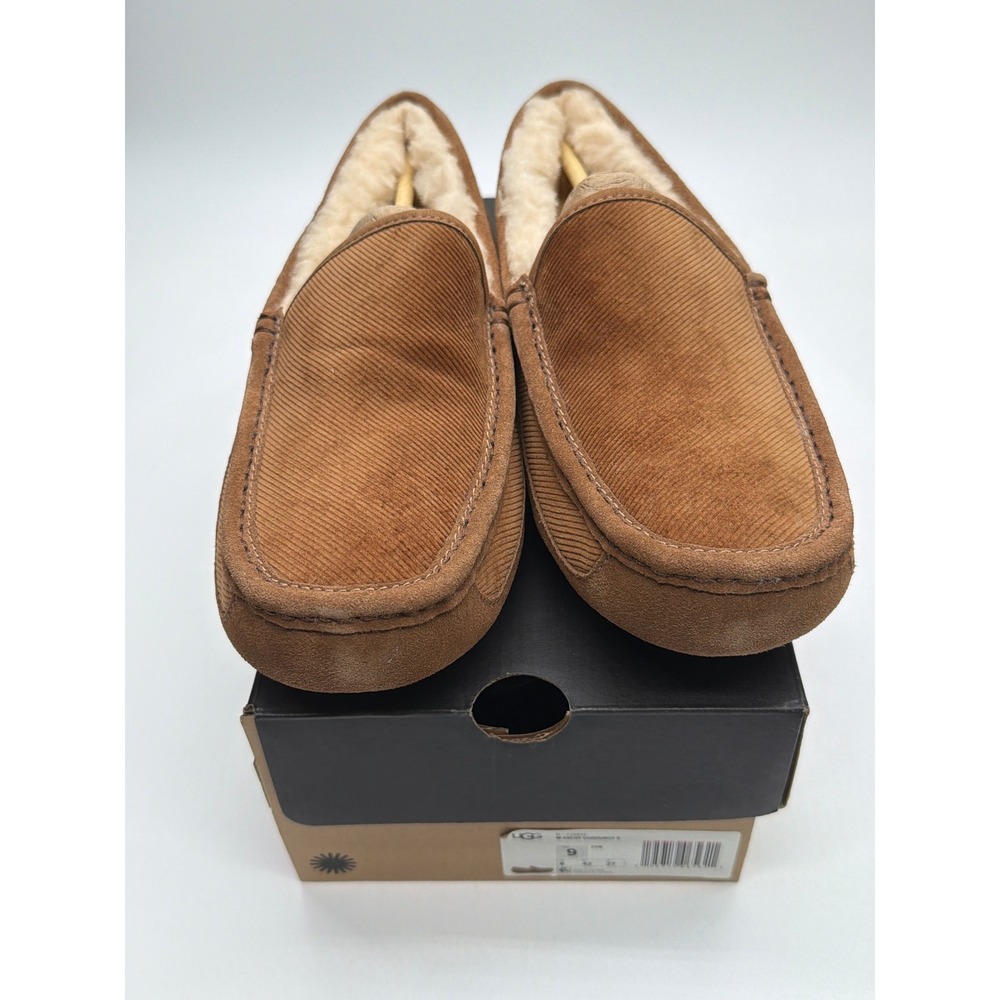 UGG Mens Ascot Corduroy II Chestnut Suede‎ Moccasin Slippers 1125932 Size 9